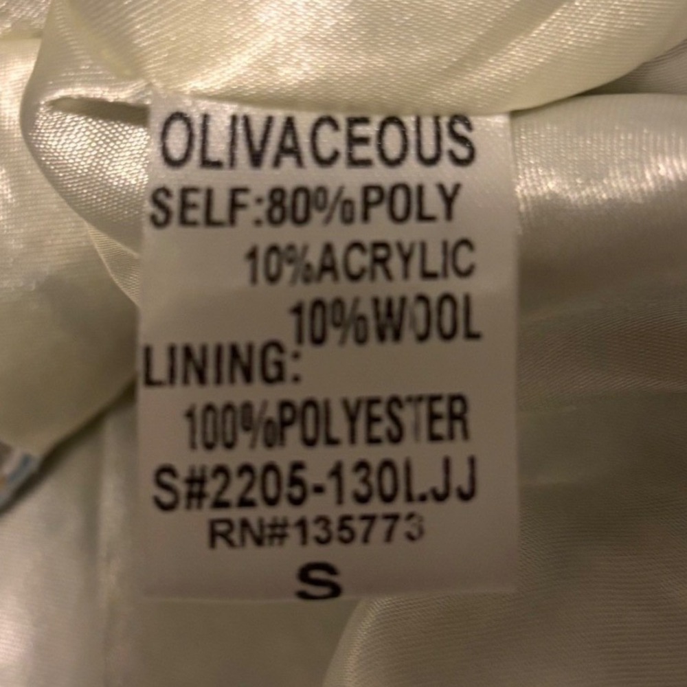 Olivaceous Tweed Jacket Women Small Blue Cream Plaid Old Money Preppy - Picture 5 of 8